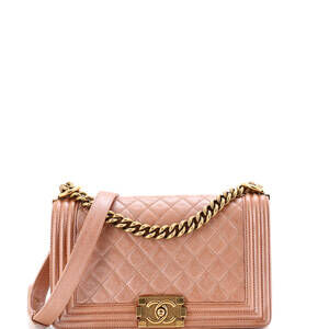 Chanel Boy Flap Bag Quilted Iridescent #220603C36B